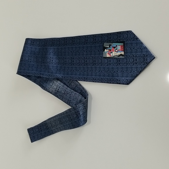 Tie Picasso L'Italienne 1917 100% Silk (Blue) - Picture 4 of 16